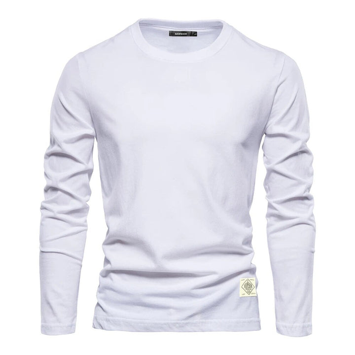 Heren t-shirt met lange mouwen van katoen