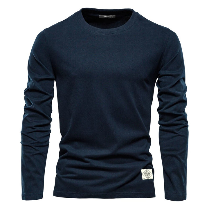 Heren t-shirt met lange mouwen van katoen