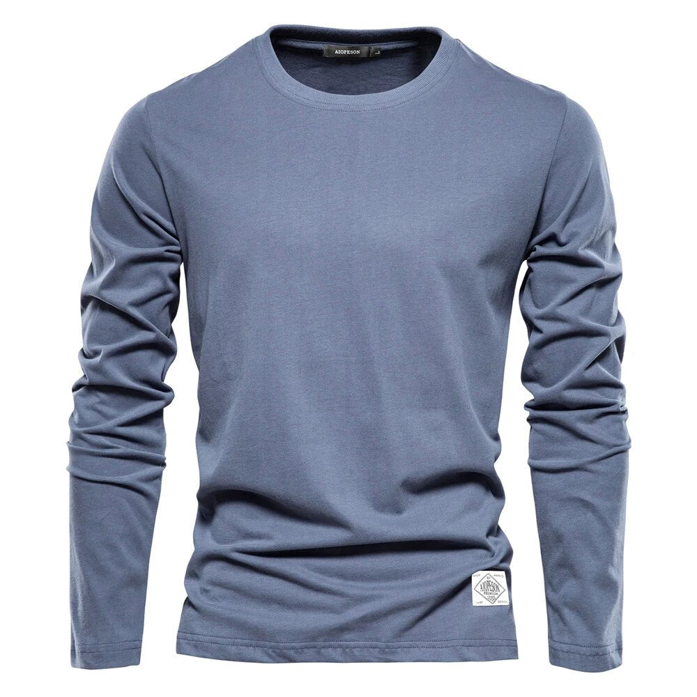 Heren t-shirt met lange mouwen van katoen