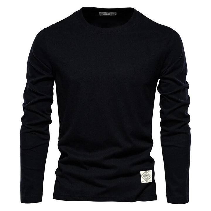 Heren t-shirt met lange mouwen van katoen