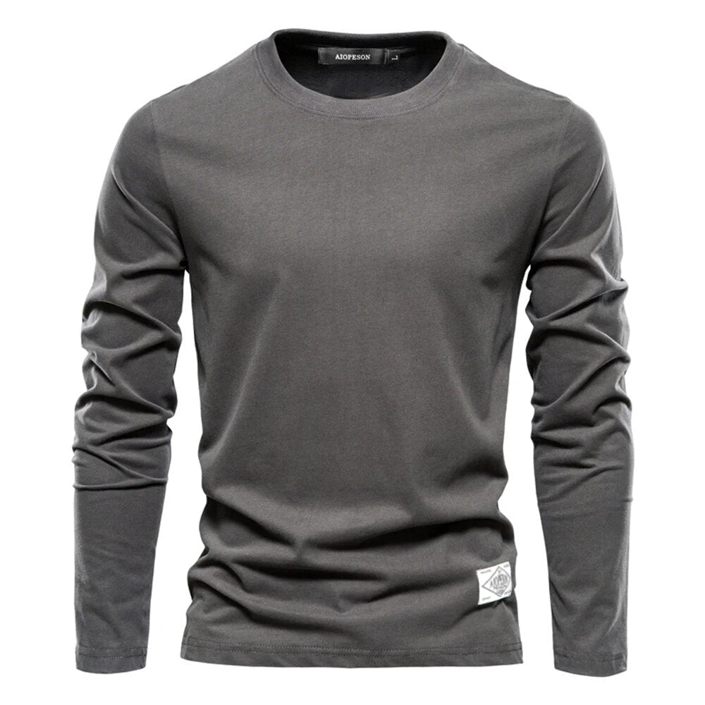 Heren t-shirt met lange mouwen van katoen
