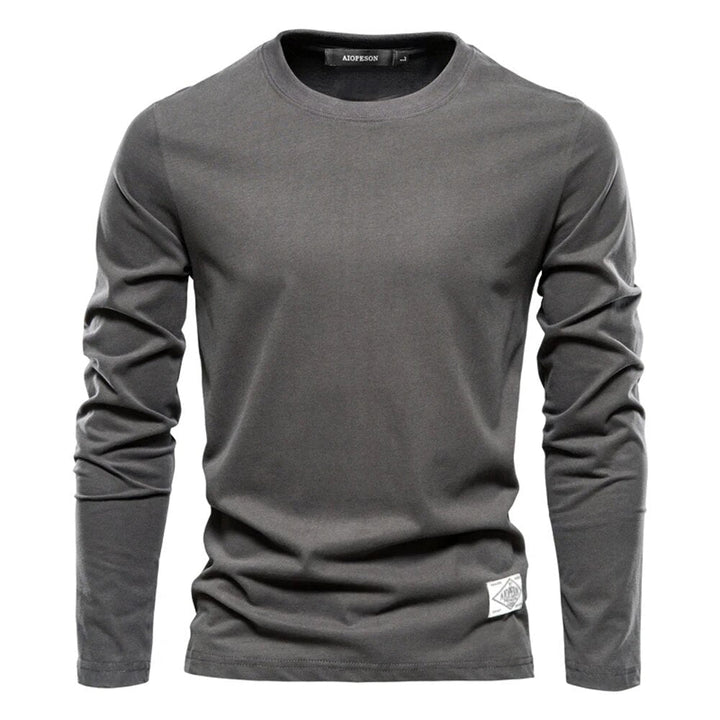 Heren t-shirt met lange mouwen van katoen