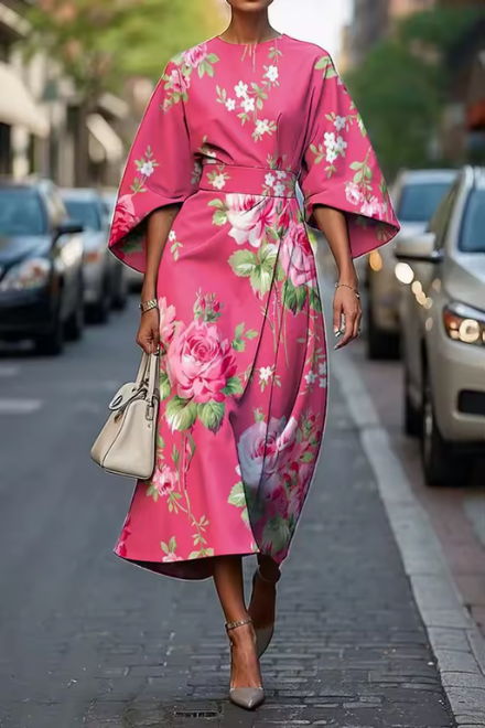 Midi-jurk met bloemenprint voor dames