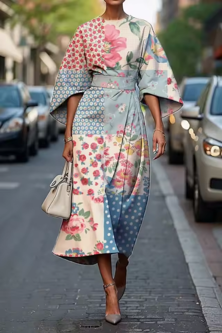 Midi-jurk met bloemenprint voor dames