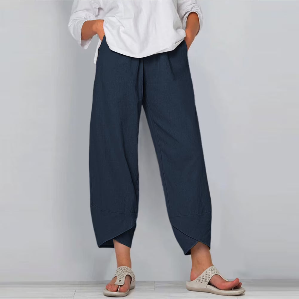 Zomerse comfortabele cropped broek