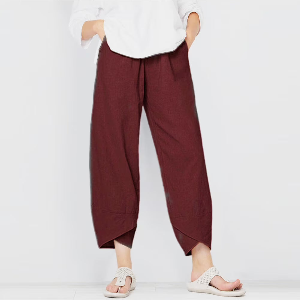 Zomerse comfortabele cropped broek