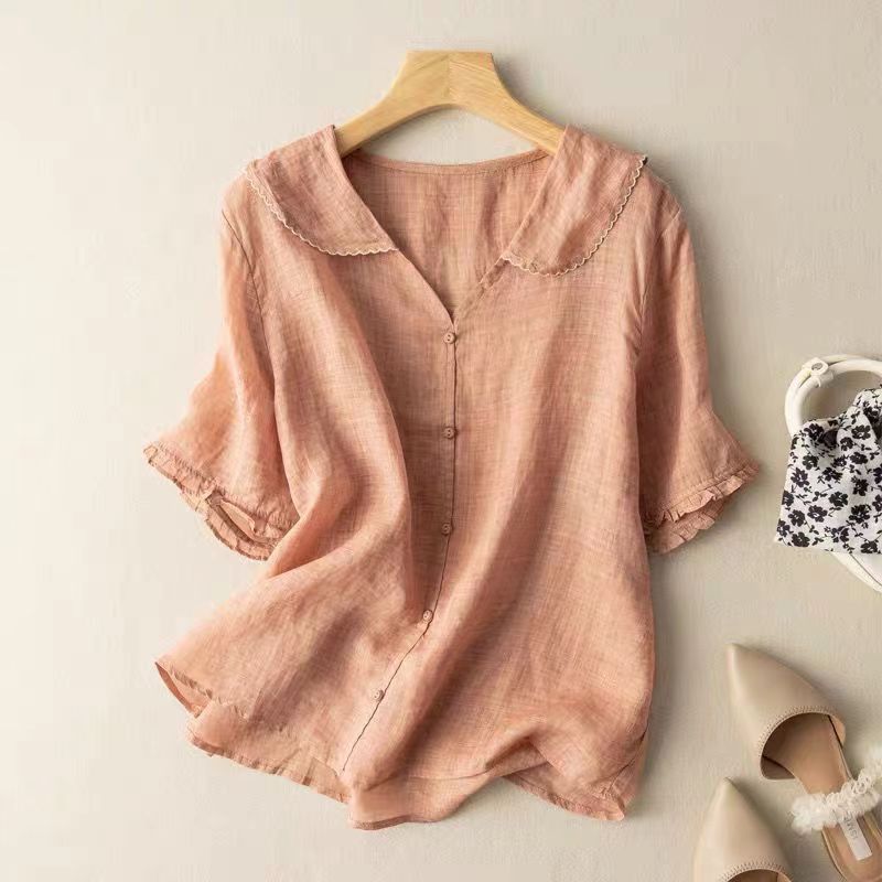 Vintage blouse met knoopsluiting voor dames