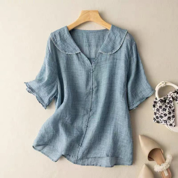 Vintage blouse met knoopsluiting voor dames