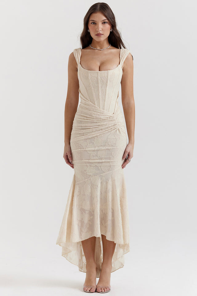 Elegante midi-jurk van kant