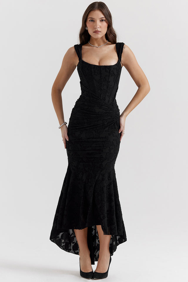 Elegante midi-jurk van kant