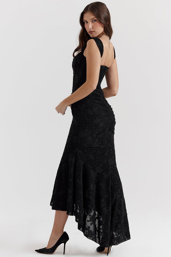 Elegante midi-jurk van kant
