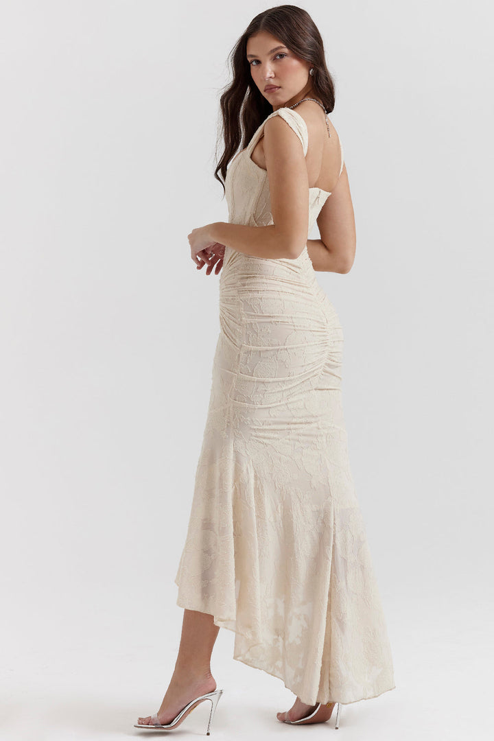 Elegante midi-jurk van kant