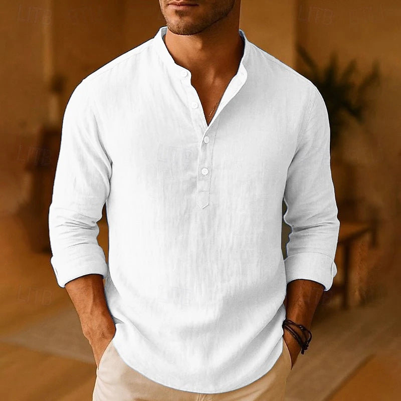 Oversized casual overhemd met lange mouwen voor heren