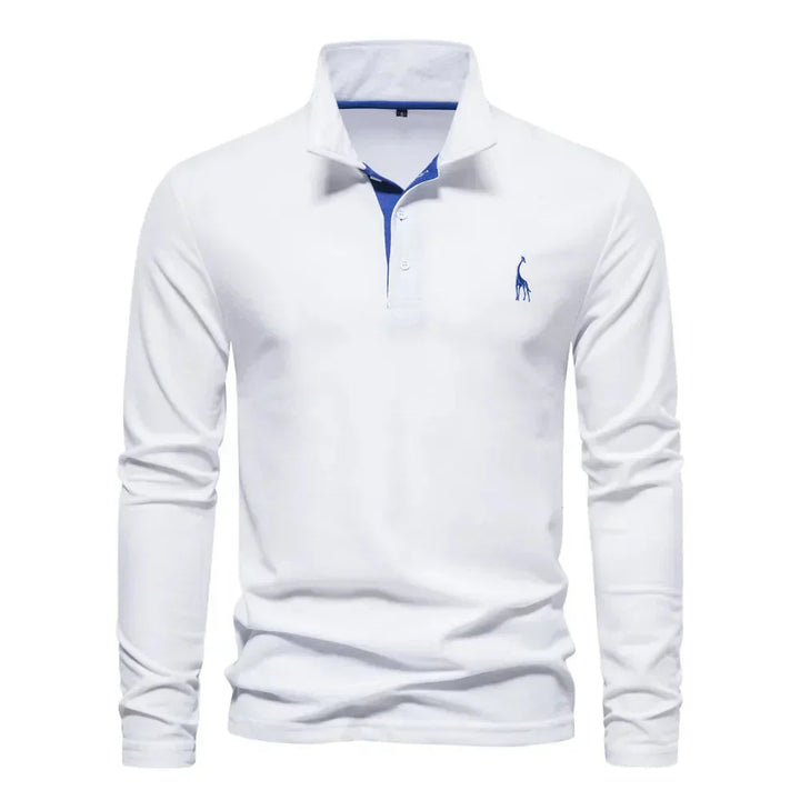 Casual poloshirt met lange mouwen, slim fit voor heren