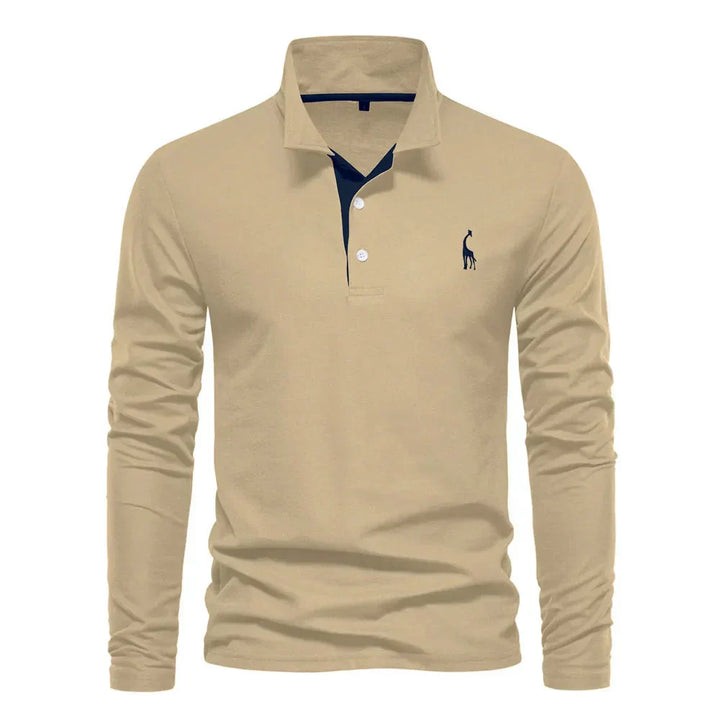 Casual poloshirt met lange mouwen, slim fit voor heren