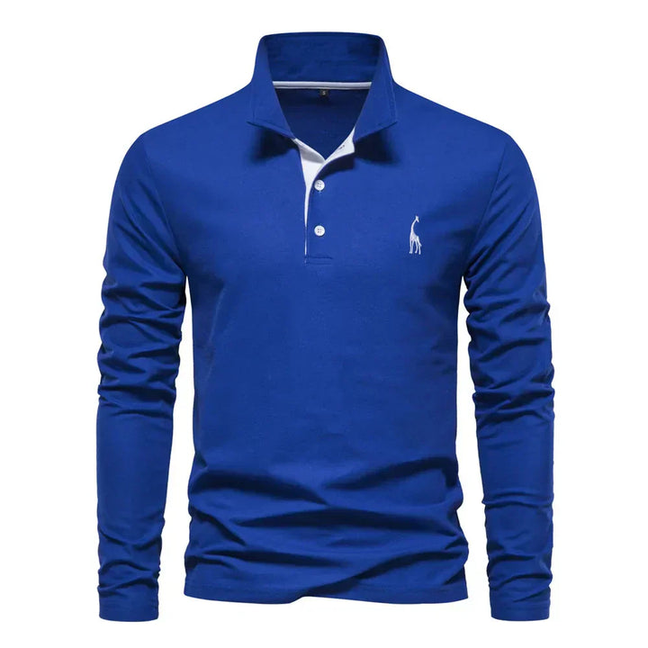 Casual poloshirt met lange mouwen, slim fit voor heren