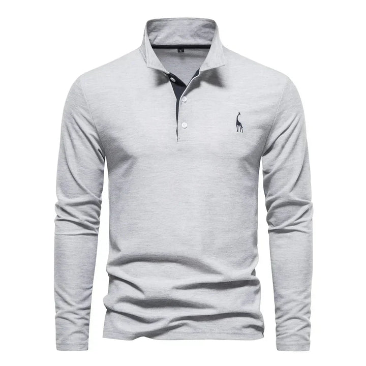 Casual poloshirt met lange mouwen, slim fit voor heren