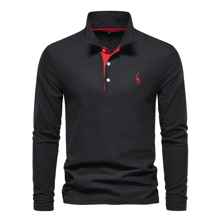 Casual poloshirt met lange mouwen, slim fit voor heren