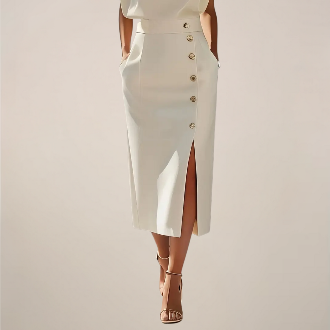 Mouwloze midi-jurk voor dames met split