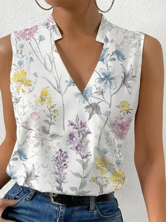 Casual zomertop met v-hals voor dames