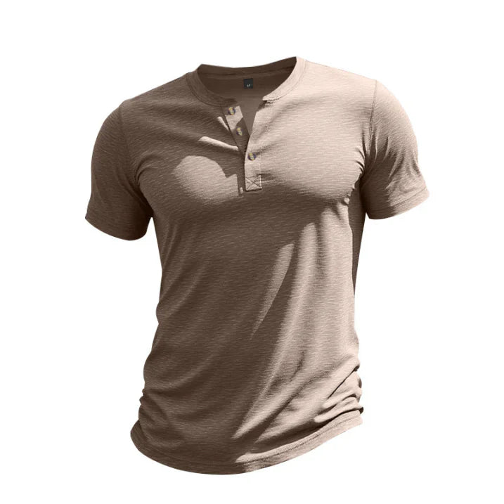 Casual henley t-shirt met korte mouwen voor heren