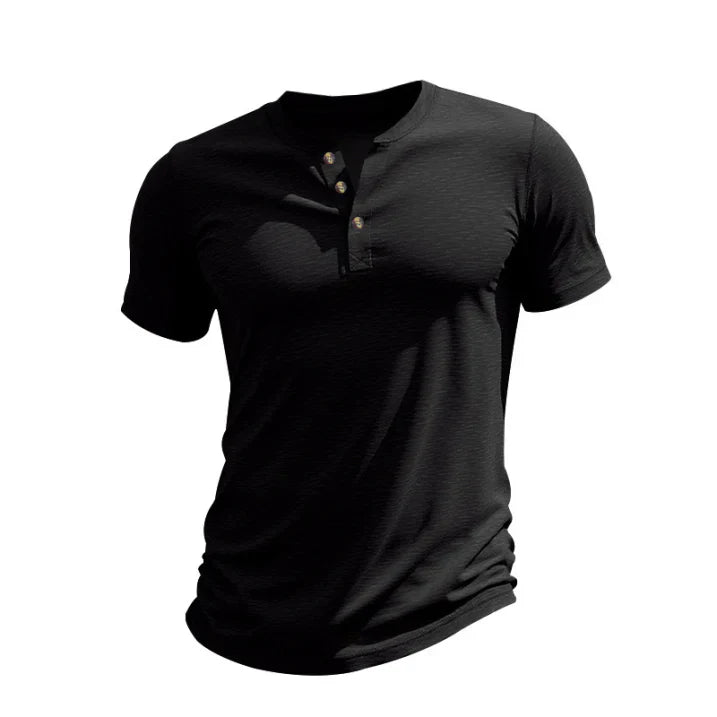 Casual henley t-shirt met korte mouwen voor heren