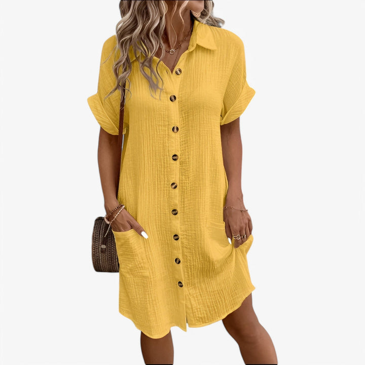 Zomerjurk voor dames met een kraag tot op de knie, casual