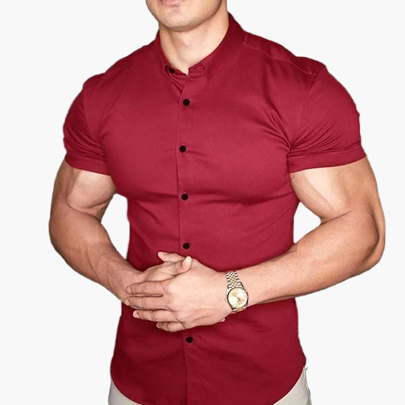 Slim fit overhemd met korte mouwen voor heren