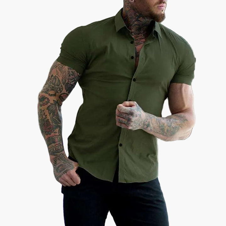 Slim fit overhemd met korte mouwen voor heren