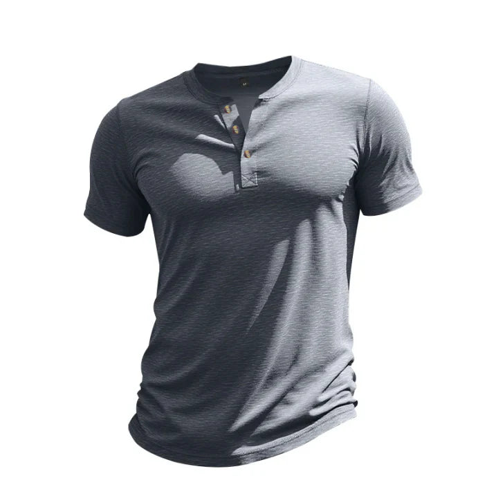 Casual henley t-shirt met korte mouwen voor heren