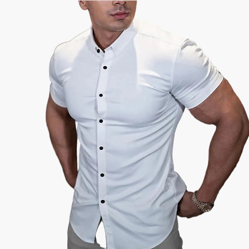 Slim fit overhemd met korte mouwen voor heren
