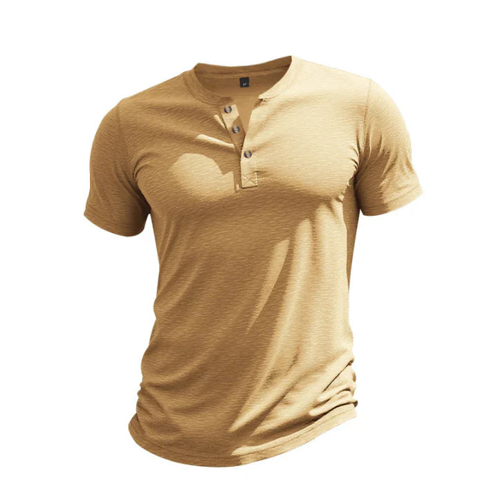 Casual henley t-shirt met korte mouwen voor heren