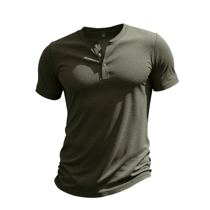 Casual henley t-shirt met korte mouwen voor heren