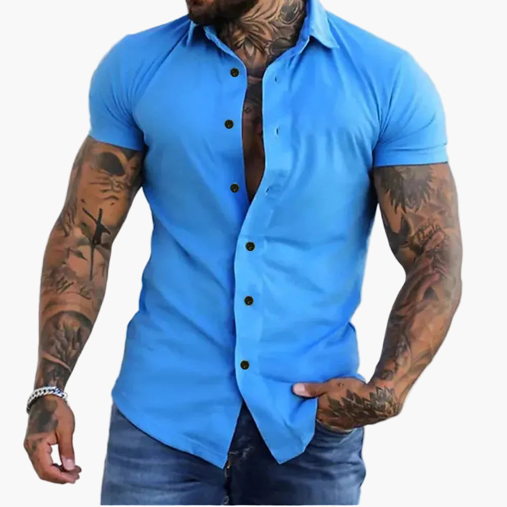 Slim fit overhemd met korte mouwen voor heren