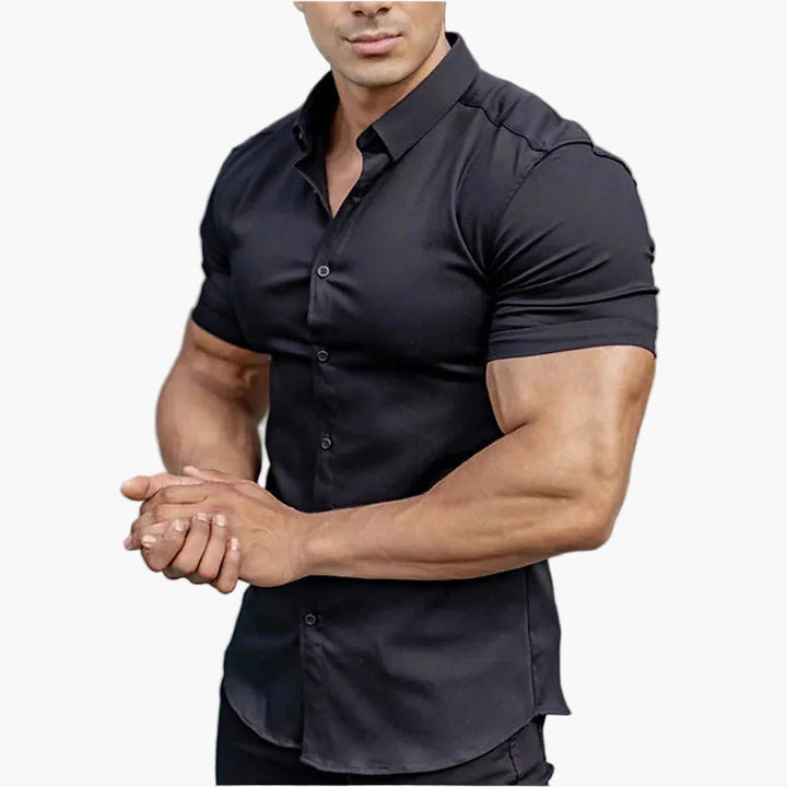 Slim fit overhemd met korte mouwen voor heren