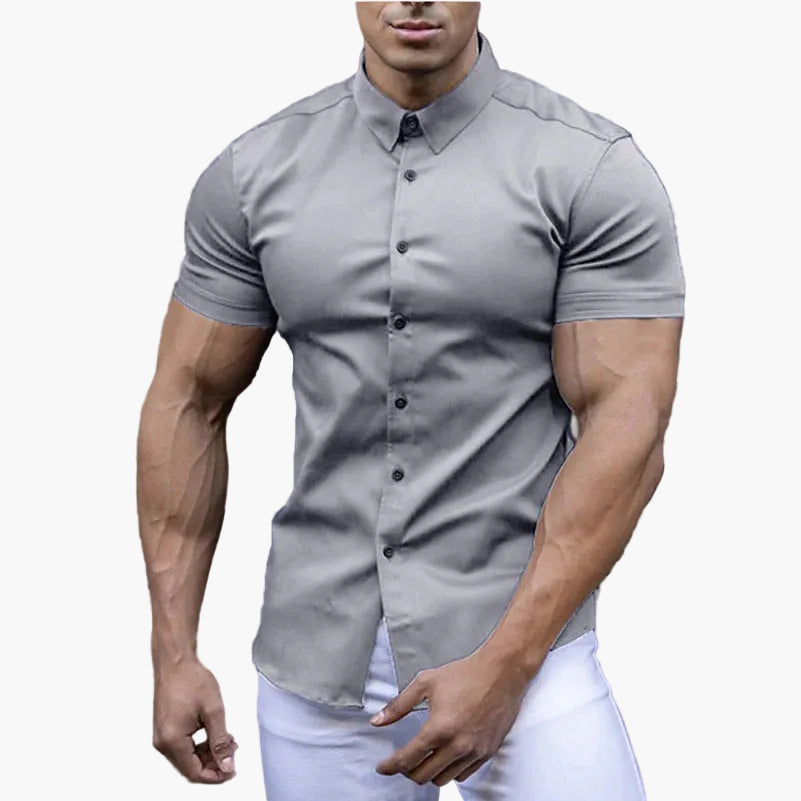 Slim fit overhemd met korte mouwen voor heren