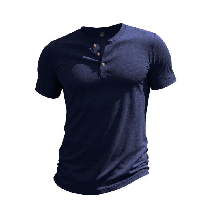 Casual henley t-shirt met korte mouwen voor heren