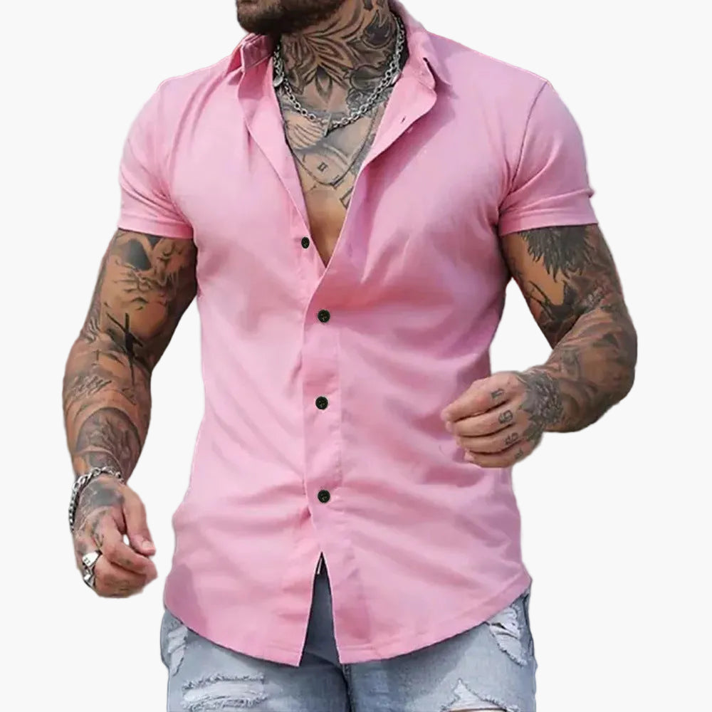 Slim fit overhemd met korte mouwen voor heren