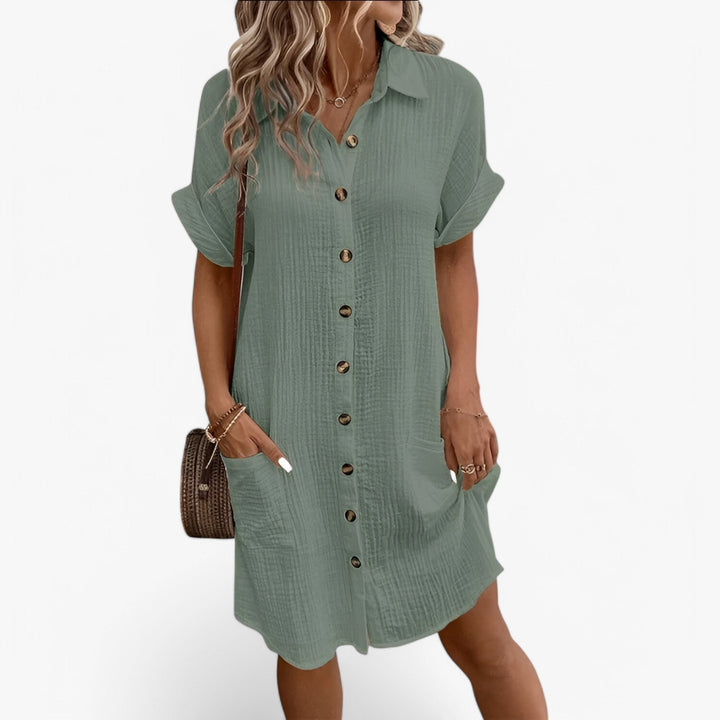 Zomerjurk voor dames met een kraag tot op de knie, casual