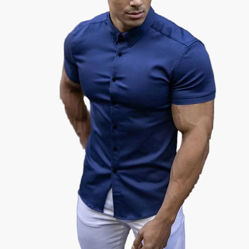 Slim fit overhemd met korte mouwen voor heren