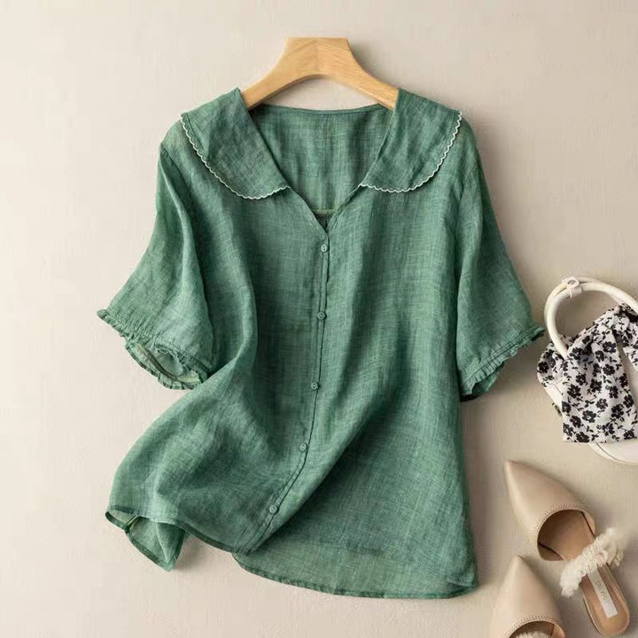 Vintage blouse met knoopsluiting voor dames