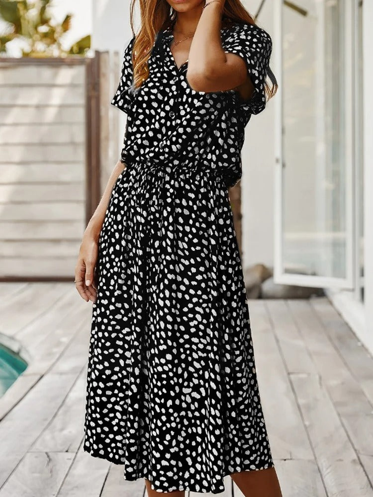 Midi-jurk voor dames met dierenprint