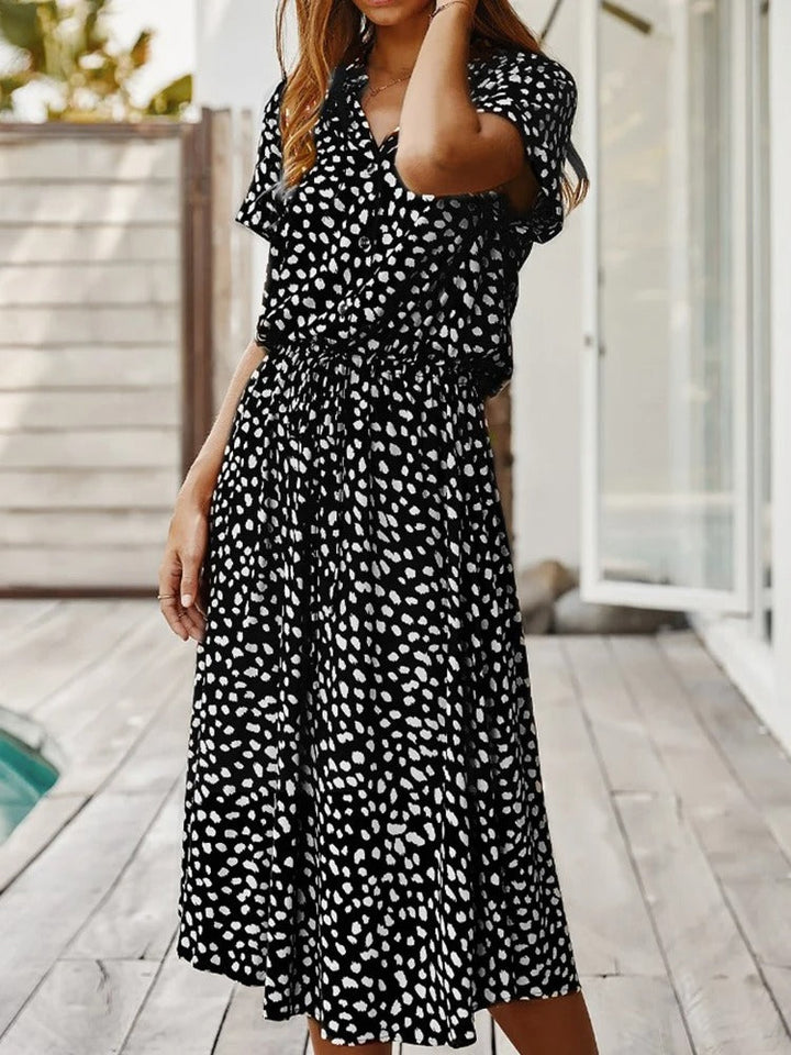 Midi-jurk voor dames met dierenprint