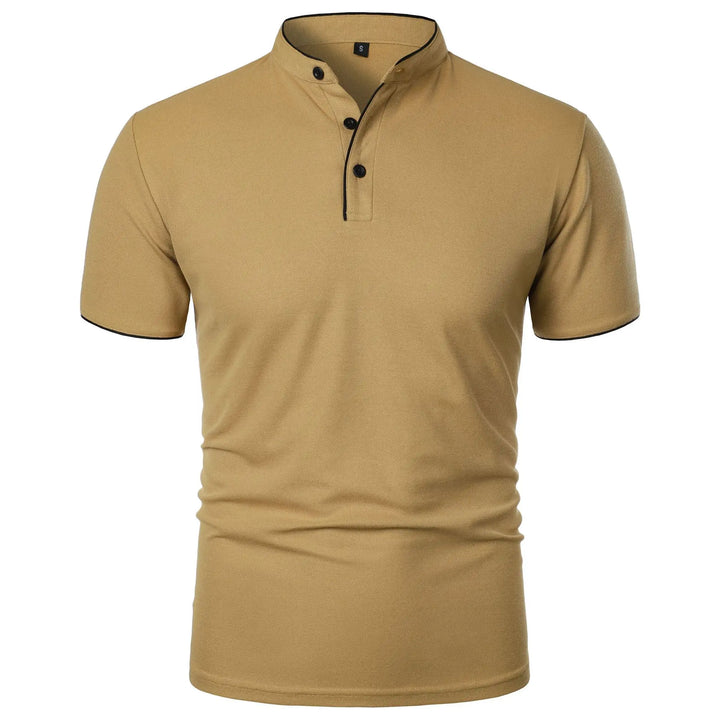 Slim fit poloshirt voor heren met opstaande kraag en knopen