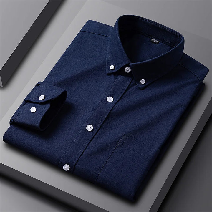 Casual katoenen oxford-overhemd met knoopsluiting voor heren