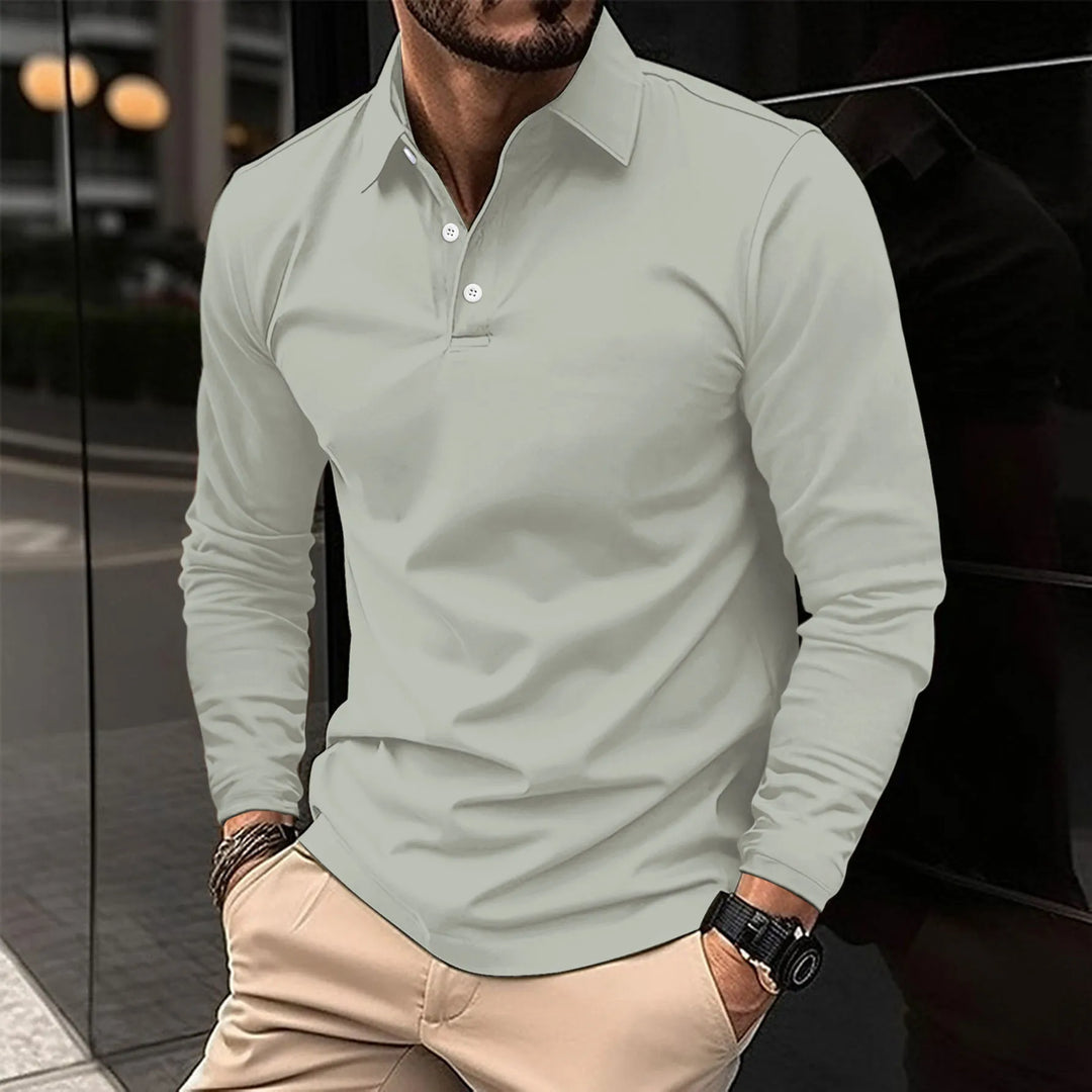 Klassiek poloshirt met lange mouwen en slim fit voor heren