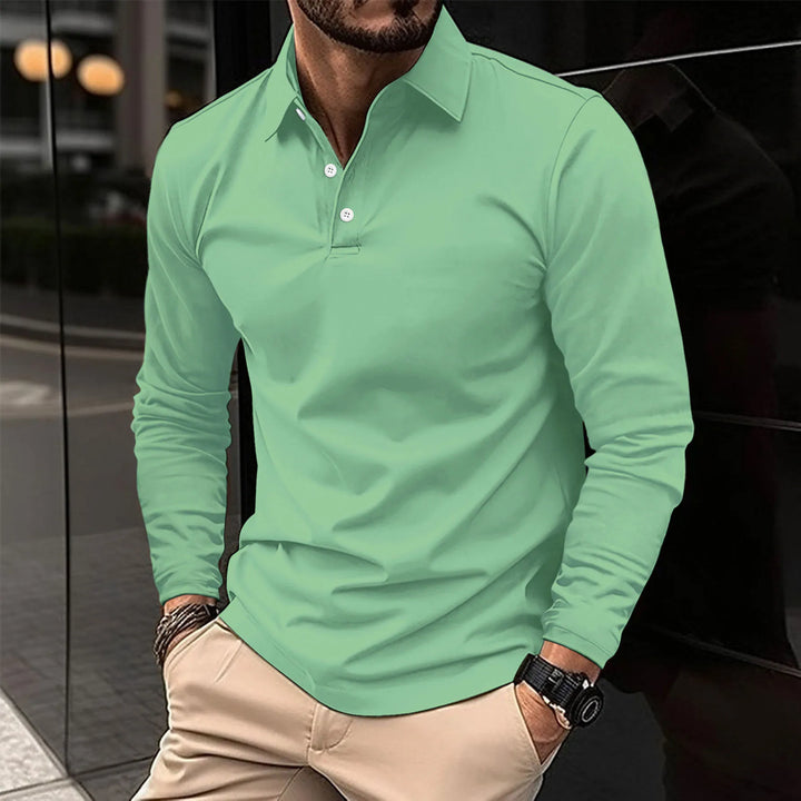 Klassiek poloshirt met lange mouwen en slim fit voor heren