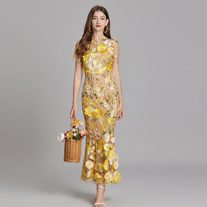 Mouwloze maxi-jurk met bloemenprint voor dames