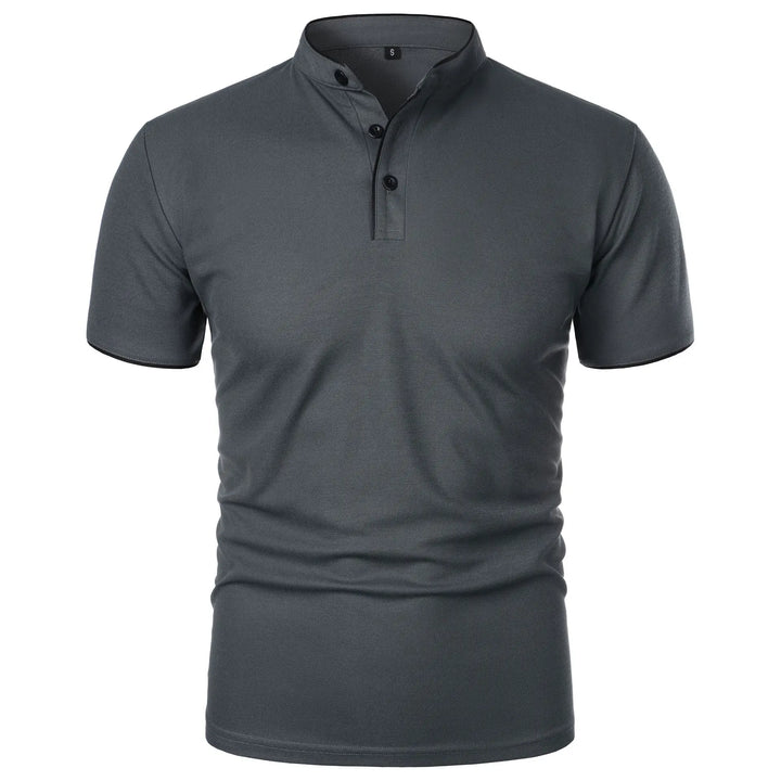 Slim fit poloshirt voor heren met opstaande kraag en knopen