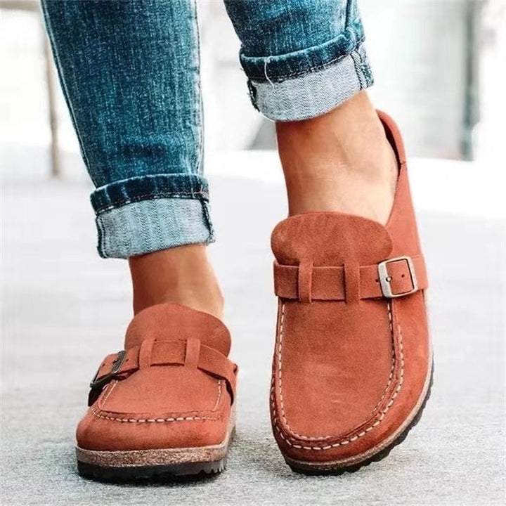 Casual instapsandalen voor dames met decoratieve gesp